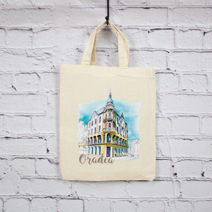 Sacosa din bumbac, suvenir, "Casa Poynar" Oradea [2]