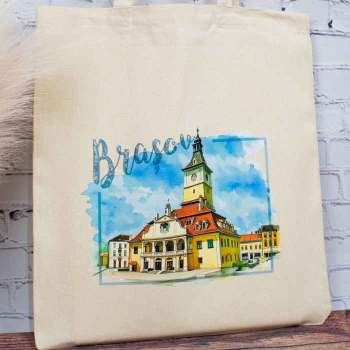 Sacosa din bumbac, suvenir, Casa Sfatului, Brasov [4]