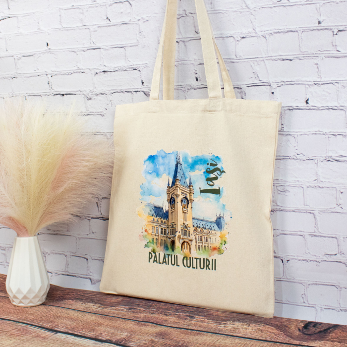 Sacosa din bumbac, suvenir, Palatul Culturii, Iasi [3]