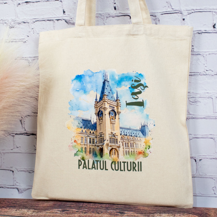 Sacosa din bumbac, suvenir, Palatul Culturii, Iasi [4]