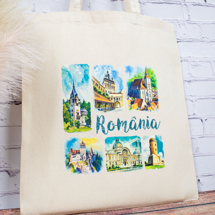 Sacosa din bumbac, suvenir, Romania [4]