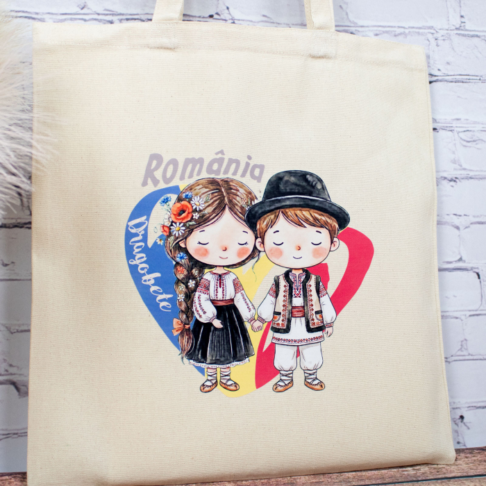 Sacosa din bumbac, suvenir, România noastră, în oameni simpli [4]