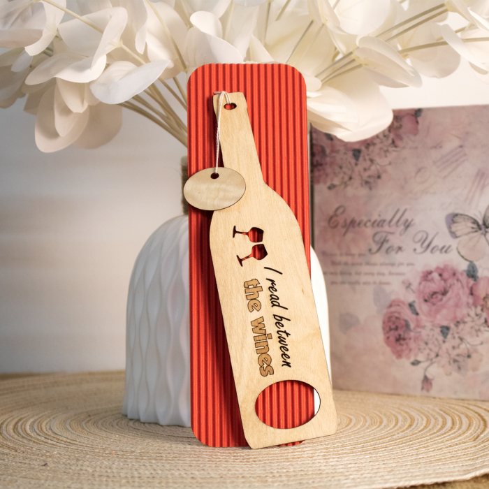 Semn de carte cu mesaj personalizat Sticla de Vin [2]