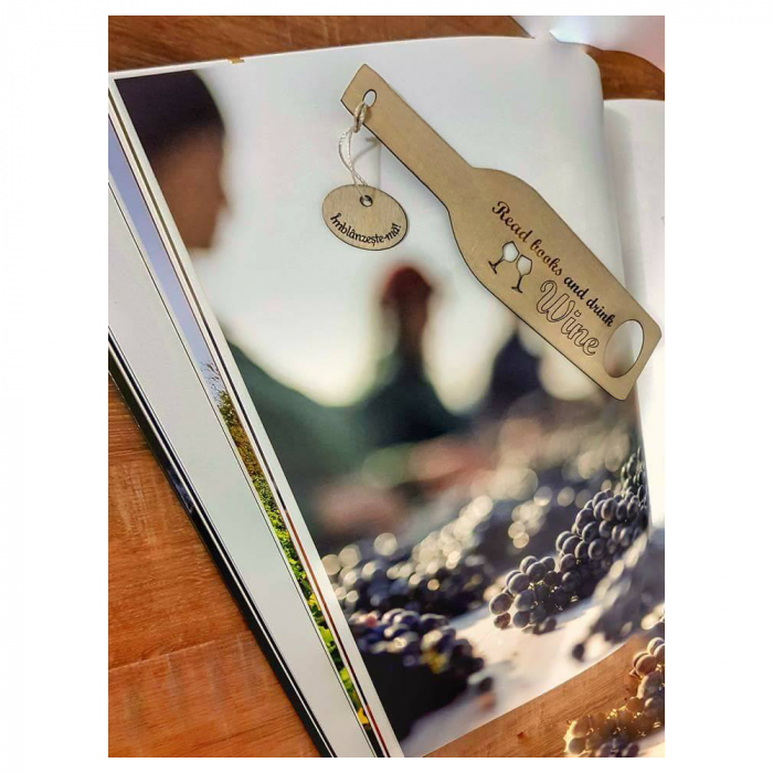 Semn de carte cu mesaj personalizat Sticla de Vin [5]