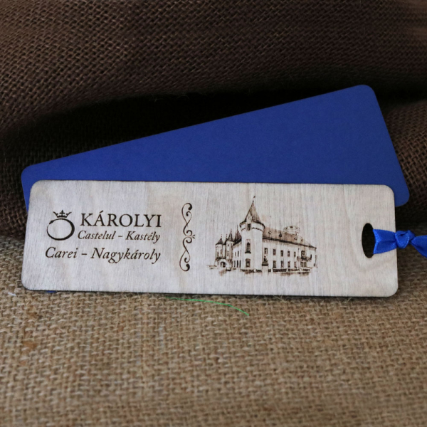 Semn de carte din lemn, gravat Castelul Karolyi Carei [5]