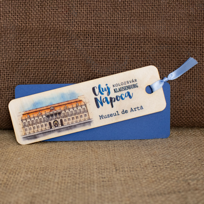 Semn de carte suvenir, din lemn, acuarela, Muzeul de Arta Cluj Napoca [2]