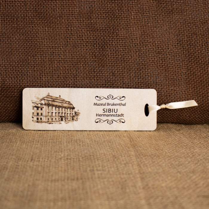 Semn De Carte suvenir, Din lemn, gravat,  Muzeul National Brukenthal, Sibiu [1]