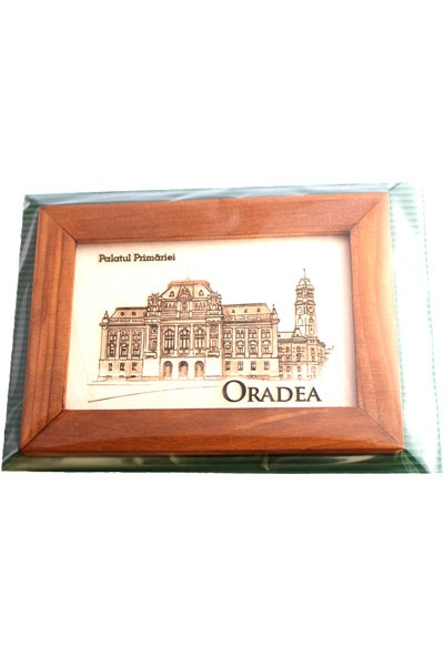 Tablou gravat, Palatul Primariei Oradea, cu rama inclusa 10/15 cm [2]