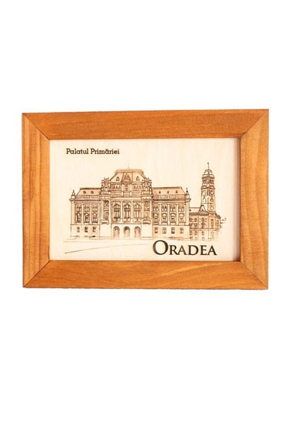 Tablou gravat, Palatul Primariei Oradea, cu rama inclusa 10/15 cm [1]