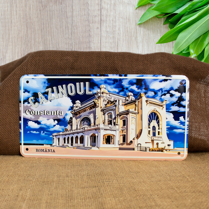 Tablou metalic decorativ suvenir, Cazinoul din Constanta [2]
