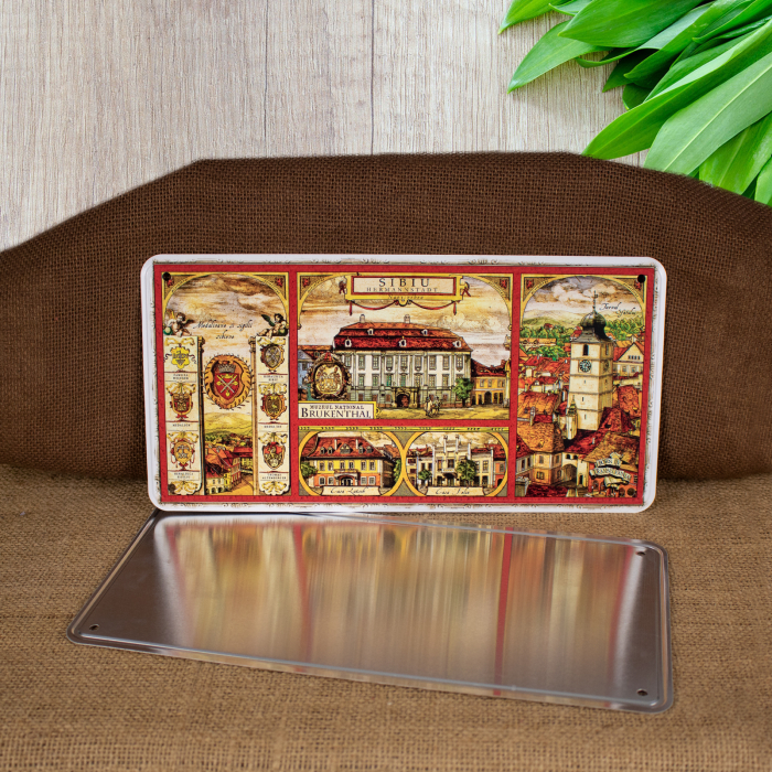 Tablou metalic decorativ suvenir, Medalioane si sigilii medievale, Sibiu [4]