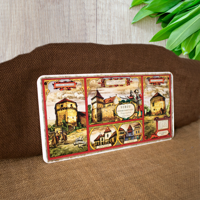 Tablou metalic decorativ suvenir, Turnuri medievale, Sibiu [2]
