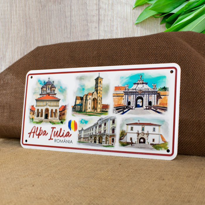 Tablou metalic decorativ suvenir, Visit Cetatea Alba Carolina, Alba Iulia [4]