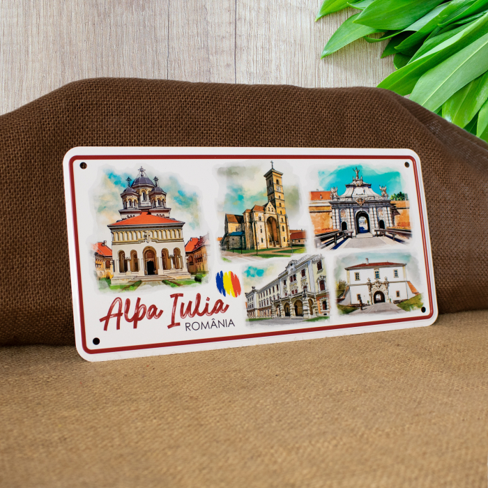 Tablou metalic decorativ suvenir, Visit Cetatea Alba Carolina, Alba Iulia [3]