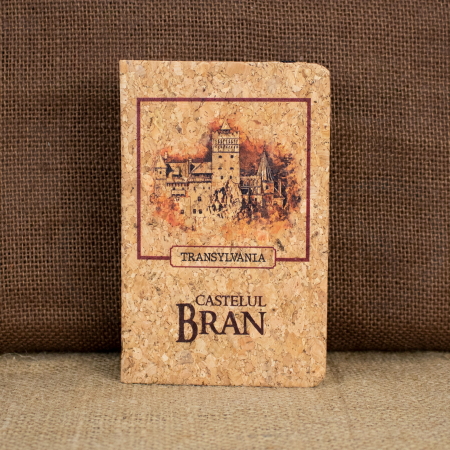 Agenda/carnetel de calatorii suvenir, coperta din material de pluta, Castelul Bran