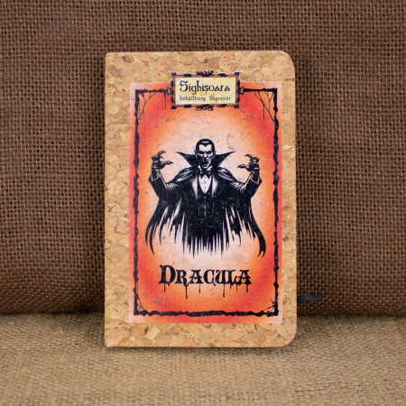 Mitul Dracula - Agenda/carnetel de calatorii suvenir, coperta din material de pluta, Mitul Dracula, Sighisoara