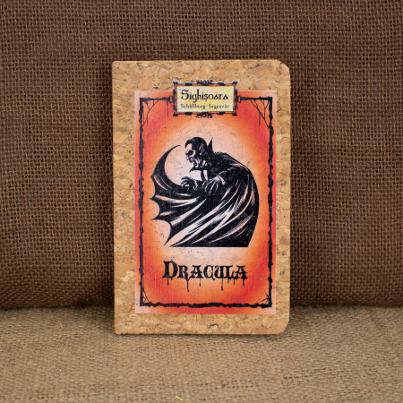 Mitul Dracula - Agenda/carnetel de calatorii suvenir, coperta din material de pluta, Mitul Dracula, Sighisoara