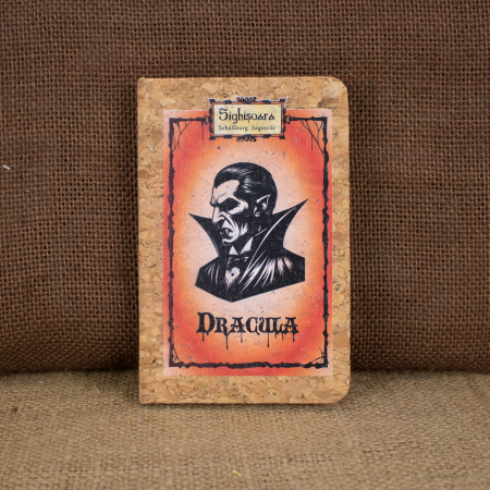 Mitul Dracula - Agenda/carnetel de calatorii suvenir, coperta din material de pluta, Mitul Dracula, Sighisoara