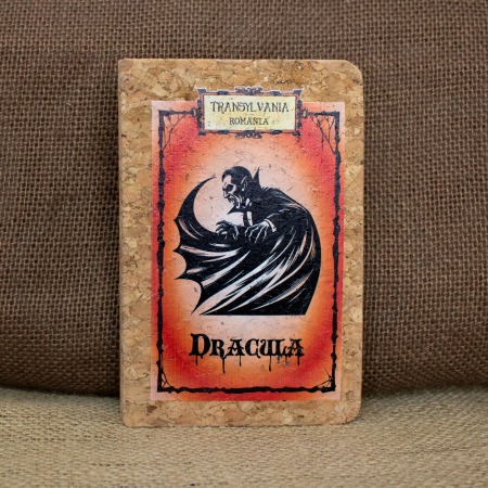Romania - Agenda/carnetel de calatorii suvenir, coperta din material de pluta, Mitul Dracula, Transylvania, Romania