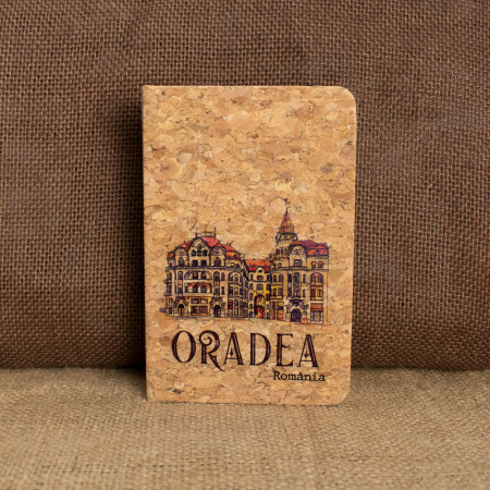 Agende - Agenda/carnetel de calatorii suvenir, coperta din material de pluta, Palatul Vulturul Negru, Oradea