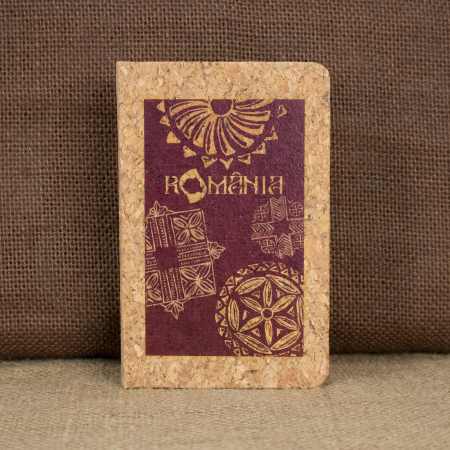 Romania - Agenda/carnetel de calatorii suvenir, coperta din material de pluta, Romania