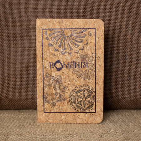 Romania - Agenda/carnetel de calatorii suvenir, coperta din material de pluta, Romania