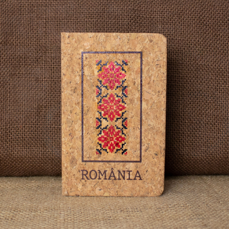 Romania - Agenda/carnetel de calatorii suvenir, coperta din material de pluta, Romania