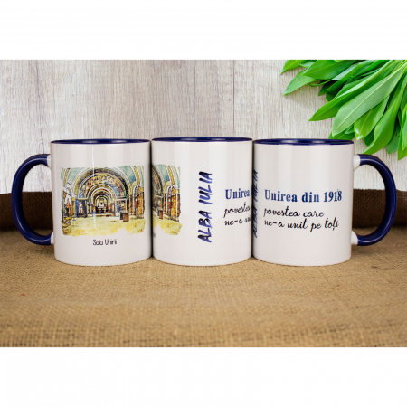 Cetatea Alba Carolina - Cana suvenir, "Sala Unirii" Alba Iulia (Unirea din 1918, povestea care ne-a unit pe toti)