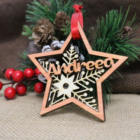 Glob De Craciun Din Lemn, Personalizat, “Christmas Spirit”
