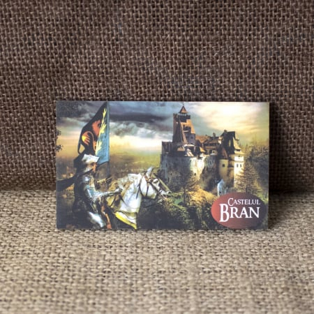 Magnet de frigider din lemn, acuarela, "Cavaleri", Castelul Bran [3]