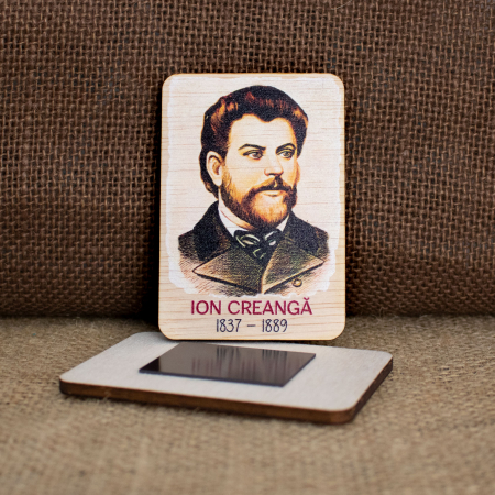 Magnet de frigider din lemn, acuarela, Ion Creanga [1]