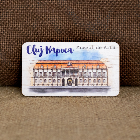 Muzeul de Arta Cluj Napoca - Magnet de frigider din lemn, acuarela, Muzeul de Arta,  Cluj Napoca