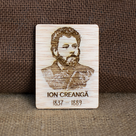 Bojdeuca "Ion Creanga", Iasi - Magnet de frigider din lemn, gravat, Ion Creanga