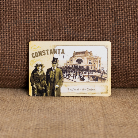 Magneti de frigider din lemn, VINTAGE - Magnet de frigider din lemn, vintage, Cazinoul Constanta