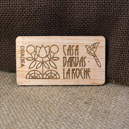 Casa Darvas La Roche, Oradea - Magnet De Frigider suvenir, din lemn, Gravat, simboluri Art Nouveau, Casa Darvas La Roche Oradea