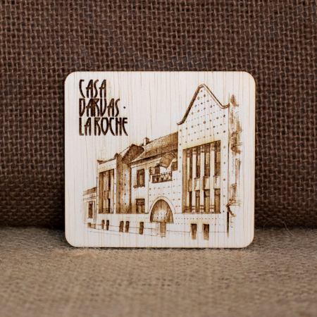 Casa Darvas La Roche, Oradea - Magnet De Frigider din lemn, gravat, Casa Darvas La Roche, Art Nouveau, Oradea