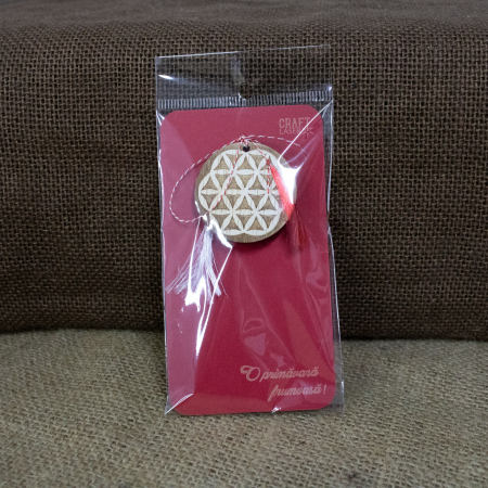 Martisor din lemn, Floarea vietii, gravat [4]