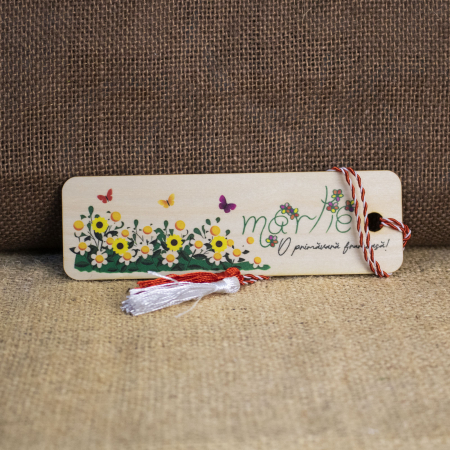 Semne de carte - Martisor din lemn, semn de carte, personalizat, Flori de primavara