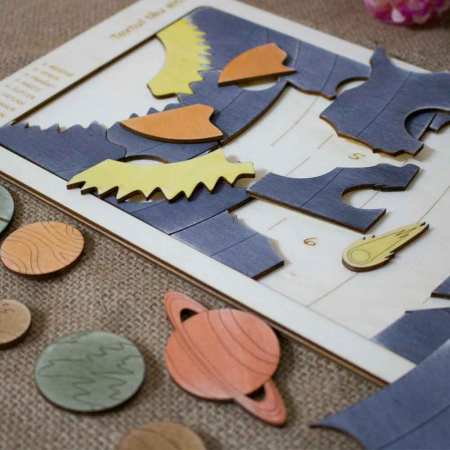 Puzzle Educativ Pentru Copii , Din Lemn, “Planete Ale Sistemului Solar” [4]