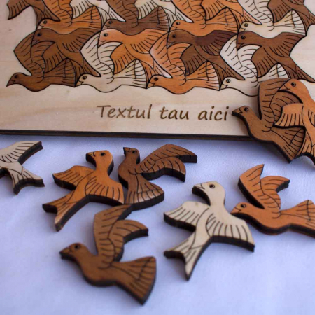 Puzzle Personalizat Educativ Pentru Copii , Din Lemn, “Pasari” [3]