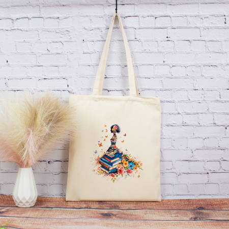 Sacosa design original - Sacosa din bumbac, Gânduri înflorite