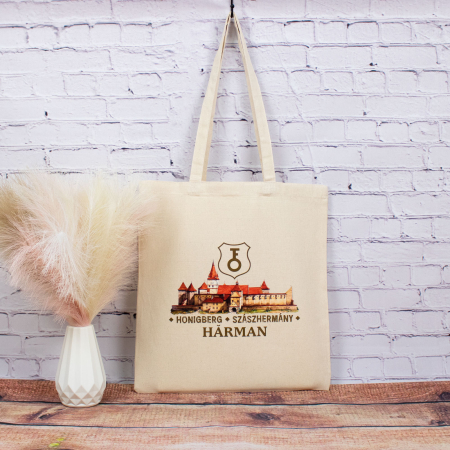 Sacosa din bumbac, suvenir, Biserica - Cetate Fortificata Hărman