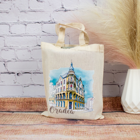 Suveniruri - Sacosa din bumbac, suvenir, "Casa Poynar" Oradea