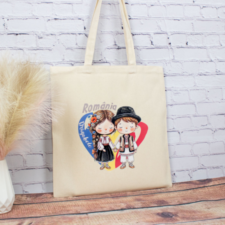 Sacosa din bumbac, suvenir, România noastră, în oameni simpli [1]