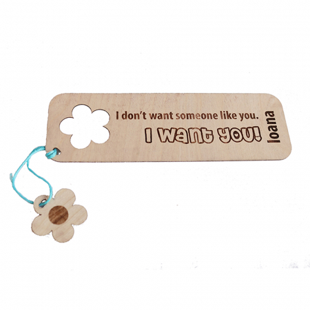 Semn de carte cu mesaj personalizat si decupaj floare [1]