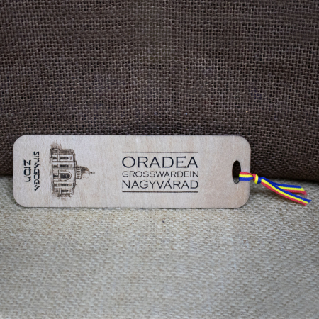 Semn de carte suvenir, din lemn, gravan Sinagoga Sion Oradea [2]