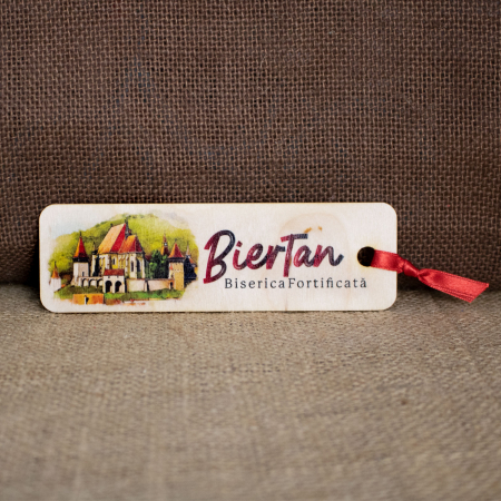 Biserica Fortificata Biertan - Semn De Carte suvenir, Din Lemn, acuarela, Biserica Fortificata Biertan, Biertan, Sibiu