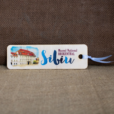 Sibiu - Semn De Carte suvenir, Din lemn, acuarela, Muzeul National Brukenthal, Sibiu