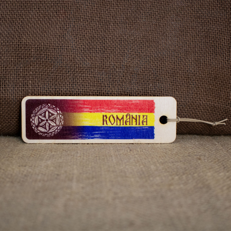 Romania - Semn De Carte suvenir, din lemn, acuarela,Visit Romania