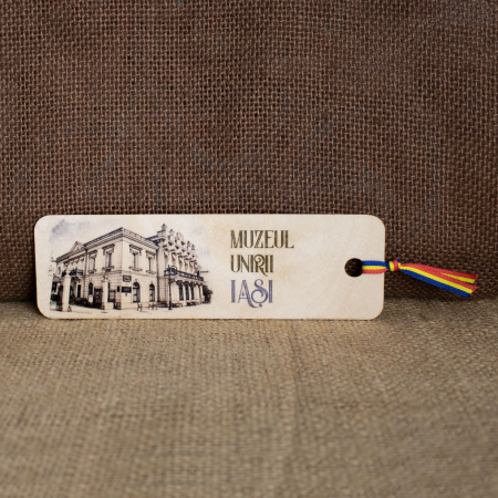 Muzeul Unirii Iasi - Semn de carte suvenir, din lemn, Muzeul Unirii, Iasi